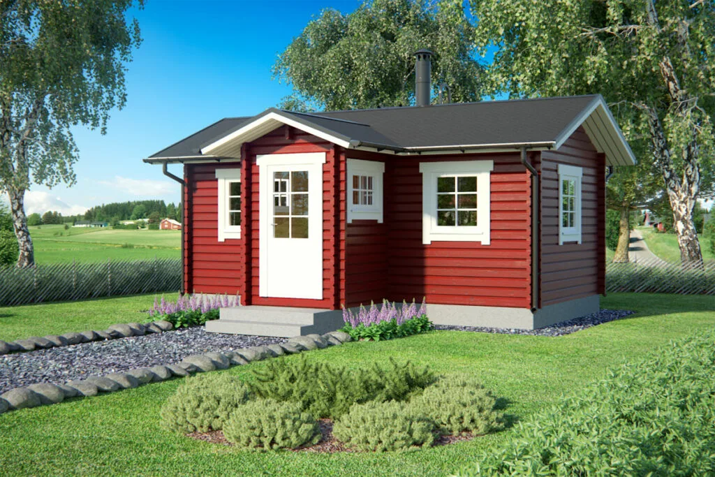 Mummonmökki hurmaa olemuksellaan ja tuo mieleen lapsena vietetyt hetket mummolan pihapiirissä.