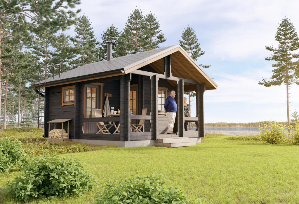 Metsola 16 pihasauna soveltuu niin mökkisaunaksi kuin oman kodin yhteyteen pihasaunaksi.