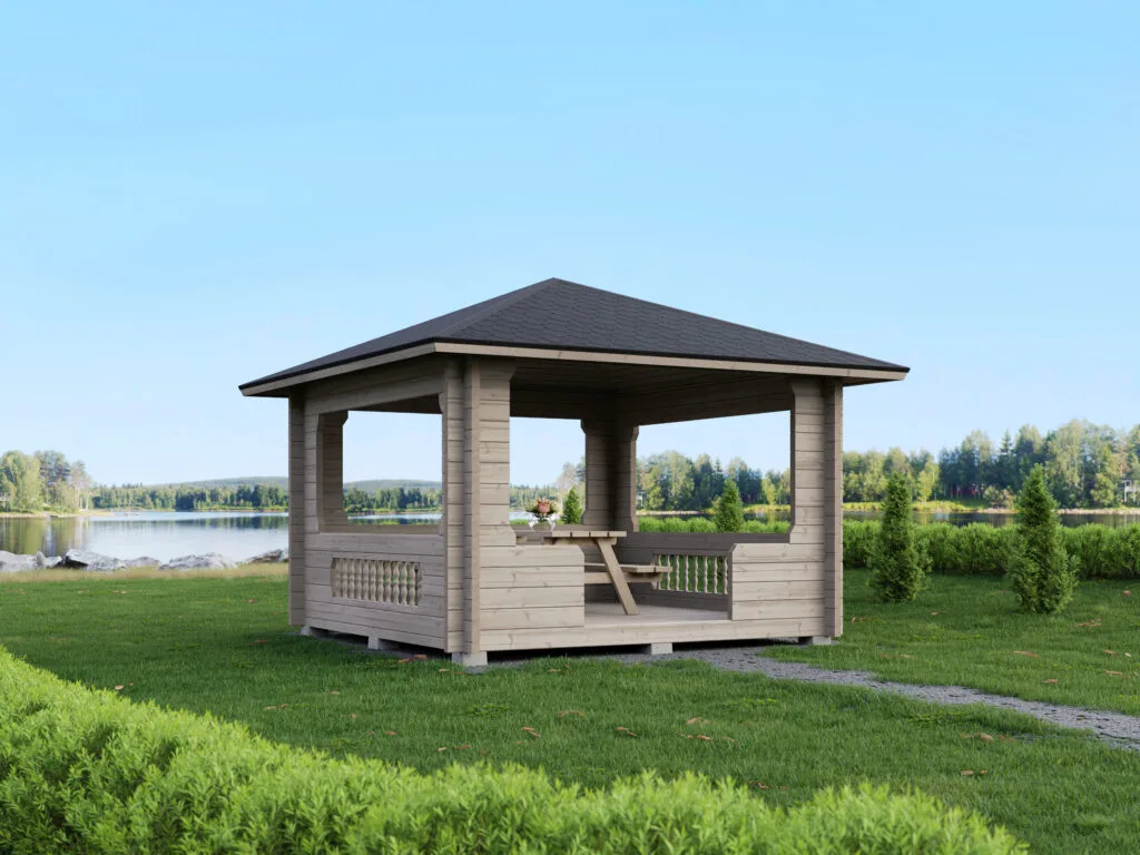 Party-Grillikatos tarjoaa suojaisan paikan grillaukseen ja leppoisaan yhdessäoloon niin kotipihalle kuin mökkirantaan.